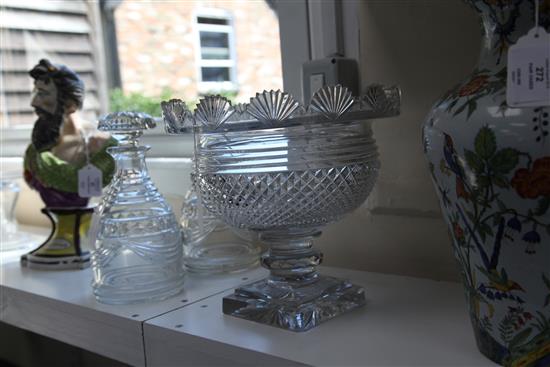 A Regency cut glass pedestal bowl, height 25cm